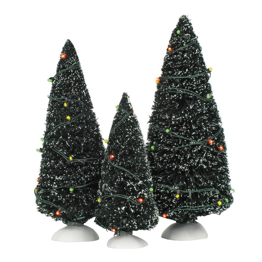 Twinkling Lit Trees Green S/3 | Department 56 Popular