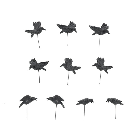 Set of 10 Halloween Crows | Department 56 New