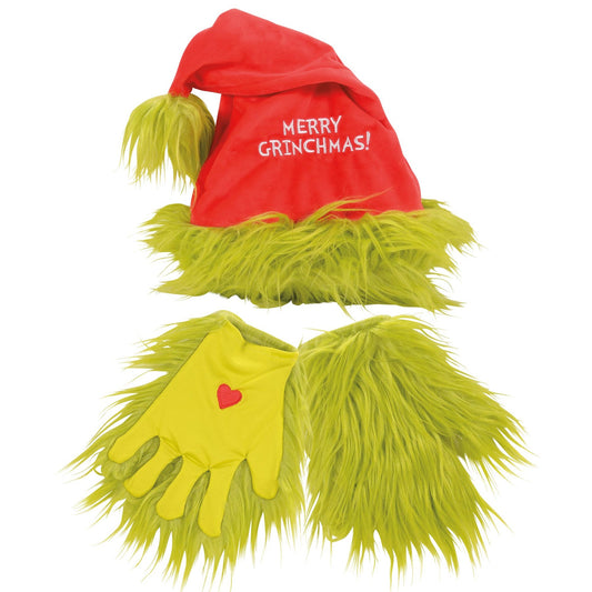 Grinch Santa Hat & Gloves st/2 | Department 56 Hot Sale