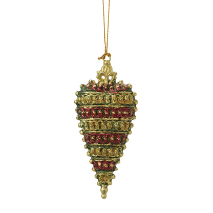Crown Top Heart Orn Green | Department 56 Essential