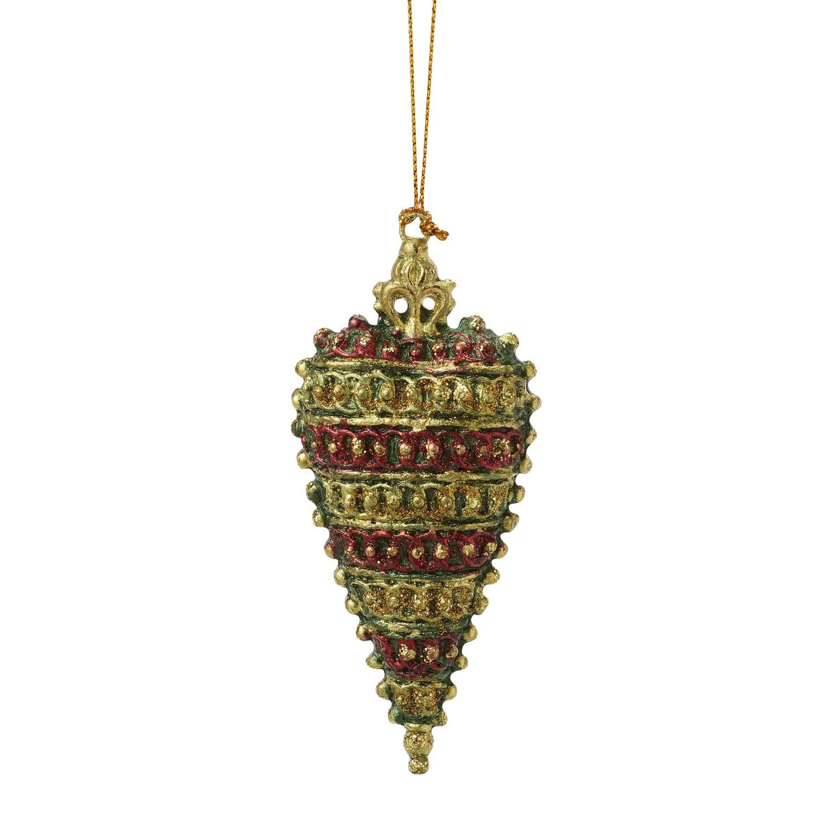 Crown Top Heart Orn Green | Department 56 Essential
